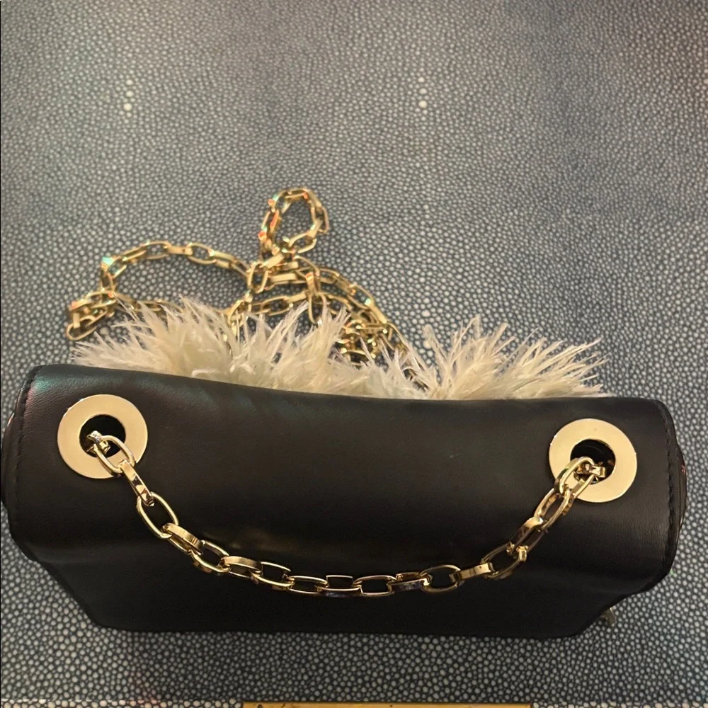 Kate Spade Black and Cream Furry Eyed Crossbody, Monster Party Crossbody - Picture 3 of 8
